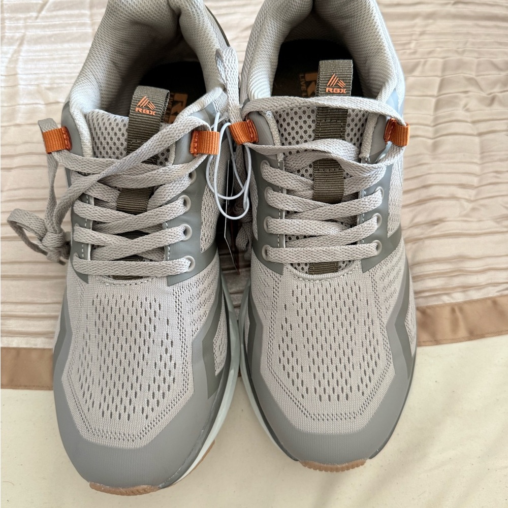 RBX Men's Gray Sneakers with Orange Accents